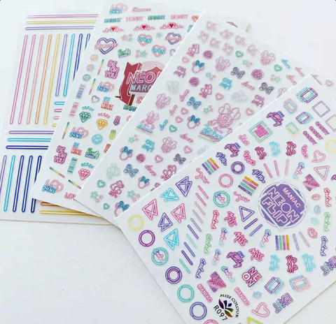 Autocollant - Ensemble Dessin Néon